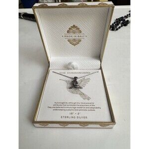 Hummingbird Sterling Silver Charm Necklace Annika Witt Tiny Bird Pendant Bali